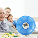 TF141 7-Cell Night Lighting Electronic Pill Box Portable Timing Reminder Pill Box, Size: 11x2.5cm(Blue)