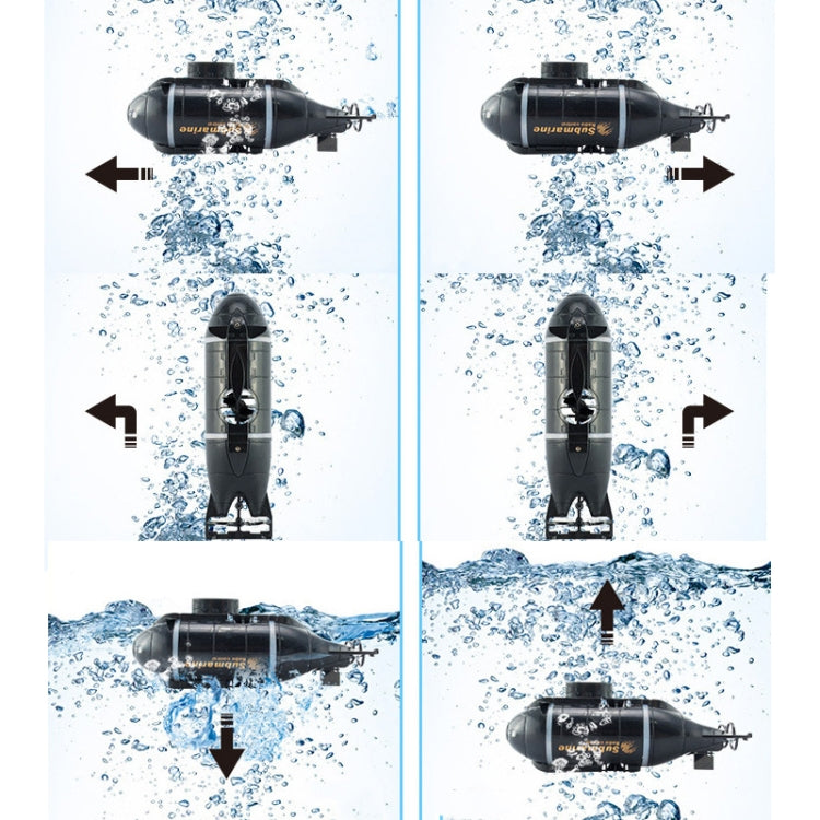 Children 2.4G Electric Six-Way Mini Submarine Model Boy Playing In Water Remote Control Boat Nuclear Submarine(Black)