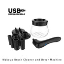 Electric Scrubber Make-Up Brush Cleaning Machine Automatic Dryer USB Rechargeable Make-Up Brush Cleaner(White)