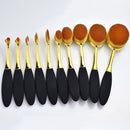 10 PCS / Set Toothbrush Makeup Brush Foundation Brushes Beauty Tools(Golden)