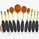 10 PCS / Set Toothbrush Makeup Brush Foundation Brushes Beauty Tools(Golden)