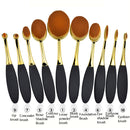 10 PCS / Set Toothbrush Makeup Brush Foundation Brushes Beauty Tools(Golden)