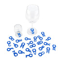 2 Sets Silicone Wine Glass Letter Mark Pendant(Navy Blue)