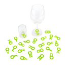 2 Sets Silicone Wine Glass Letter Mark Pendant(Green)