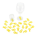 2 Sets Silicone Wine Glass Letter Mark Pendant(Yellow)