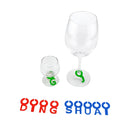 2 Sets Silicone Wine Glass Letter Mark Pendant(Green)