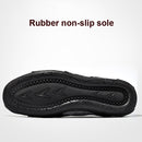 Spring And Summer Men Casual Breathable Peas Shoes Leather Pigskin Lazy Sneakers, Size: 47(Black)