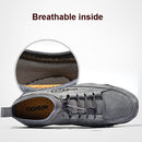 Spring And Summer Men Casual Breathable Peas Shoes Leather Pigskin Lazy Sneakers, Size: 47(Beige)
