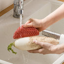 2 PCS Multifunctional Silicone Cleaning Brush Non-Oily Kitchen Cleaning Scouring Pad(Honey Bud Red)