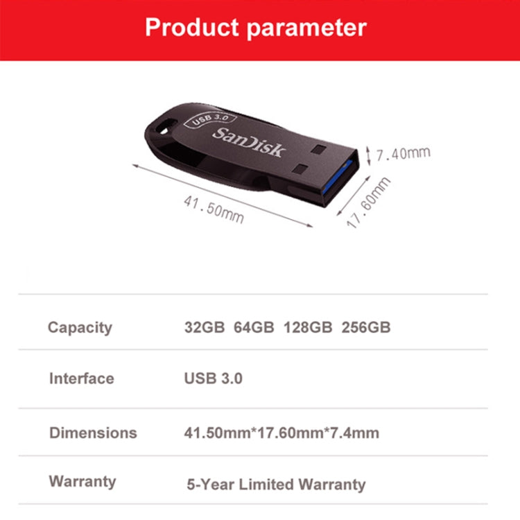 SanDisk CZ410 USB 3.0 High Speed Mini Encrypted U Disk, Capacity: 32GB