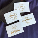 100 PCS Wedding Blessing Card Thank You Message Gift Decoration Card Bronzing Flower Greeting Card Blessing ï¼ˆWhiteï¼‰