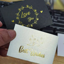100 PCS Wedding Blessing Card Thank You Message Gift Decoration Card Bronzing Flower Greeting Card Blessing ï¼ˆWhiteï¼‰
