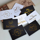 100 PCS Wedding Blessing Card Thank You Message Gift Decoration Card Bronzing Flower Greeting Card Blessing ï¼ˆWhiteï¼‰