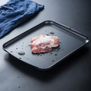 Aluminum Alloy Quick Thawing Plate Rectangle Food Thawing Deicing Tray(Black)