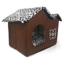 Spot Double Roof House Removable Pet Cushion Villa, Specification: 50x38x35cm(Brown)