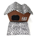 Spot Double Roof House Removable Pet Cushion Villa, Specification: 50x38x35cm(Brown)