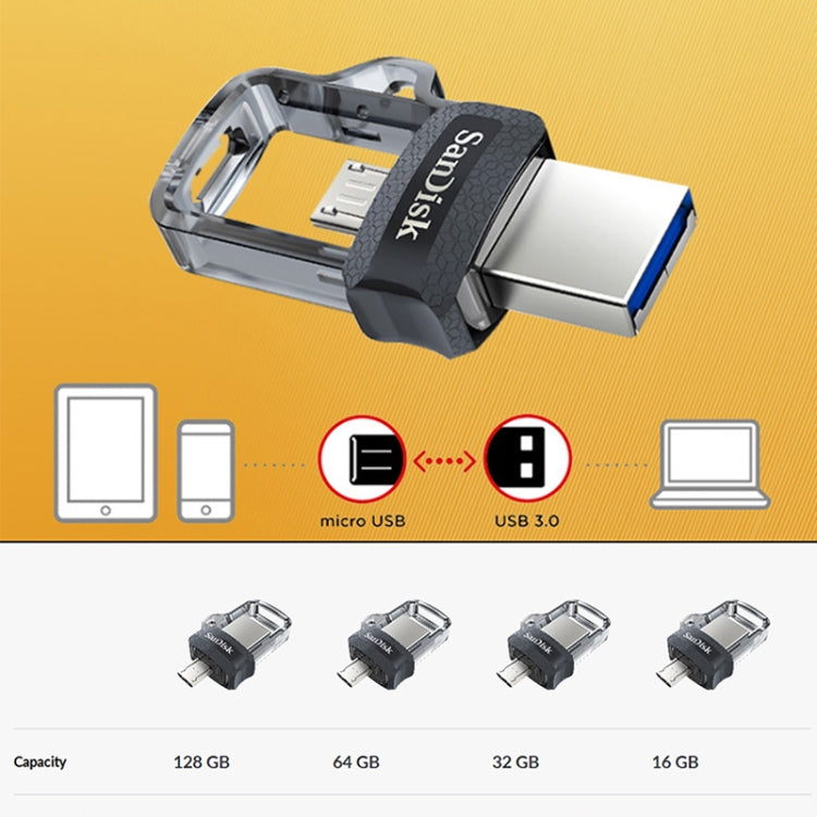 SanDisk SDDD3 High Speed Android Phone Computer USB 3.0 + Micro USB OTG USB Flash Drive, Capacity: 32GB