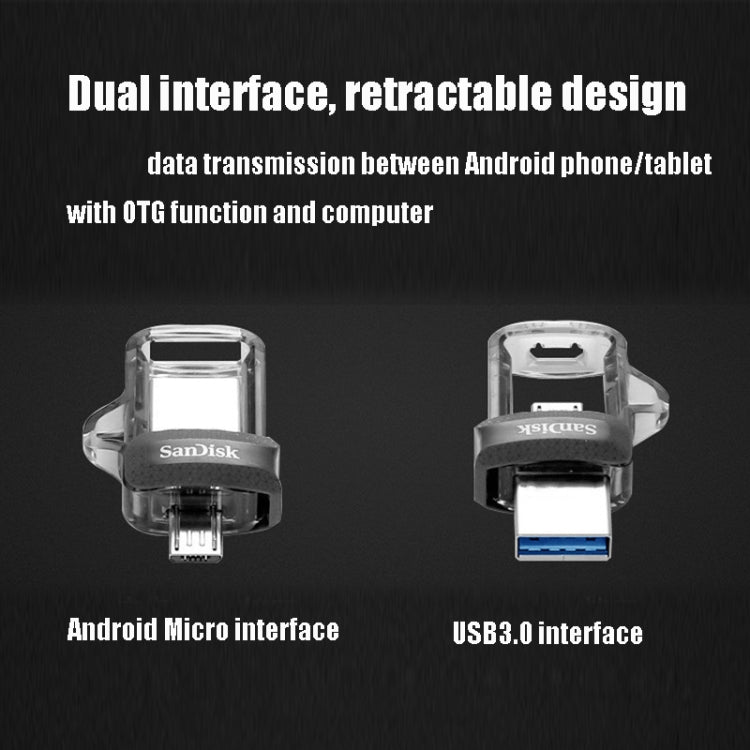 SanDisk SDDD3 High Speed Android Phone Computer USB 3.0 + Micro USB OTG USB Flash Drive, Capacity: 32GB