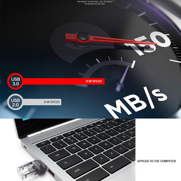 SanDisk SDDD3 High Speed Android Phone Computer USB 3.0 + Micro USB OTG USB Flash Drive, Capacity: 32GB