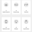 ICE COOREL T1 Monitor Increased Rack Foldable Laptop Stand With RGB Lighting & 4xUSB2.0 Expansion Interface(Obsidian Black)