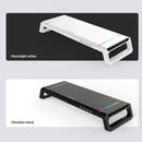 ICE COOREL T1 Monitor Increased Rack Foldable Laptop Stand With RGB Lighting & 4xUSB2.0 Expansion Interface(Moonlight White)