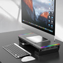 ICE COOREL T1 Monitor Increased Rack Foldable Laptop Stand With RGB Lighting & 4xUSB2.0 Expansion Interface(Obsidian Black)