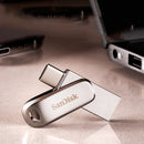 SanDisk Type-C + USB 3.1 Interface OTG High Speed Computer Phone U Disk, Colour: SDDDC4 Silver Metal Shell, Capacity: 32GB