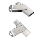 SanDisk Type-C + USB 3.1 Interface OTG High Speed Computer Phone U Disk, Colour: SDDDC4 Silver Metal Shell, Capacity: 128GB