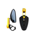 Electric Bike Motorcycle Modified Reversing Retro Rearview Handle Mirror All Aluminum Reflective Rearview Mirror(Golden)
