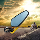 Electric Bike Motorcycle Modified Reversing Retro Rearview Handle Mirror All Aluminum Reflective Rearview Mirror(Golden)