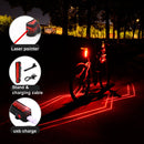 LD51 USB Rechargeable Bicycle Laser Tail Light Night Riding LED Warning Light Outdoor Riding Equipment(Red Light)