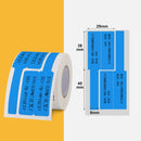 Network Cable Knife Type T-Type Double-Row Cable Thermal Paper Label Printing Paper For NIIMBOT B3(Blue)