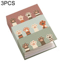 3 PCS 6 Inch 100 Sheets Photo Album 4D Interstitial Album(Cat Paw 9201-5)