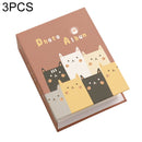 3 PCS 6 Inch 100 Sheets Photo Album 4D Interstitial Album(Cartoon Cat 9201-5)