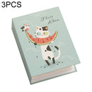 3 PCS 6 Inch 100 Sheets Photo Album 4D Interstitial Album(Eat Melon cat 9201-5)