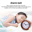 Solid Wood Silent Snooze Alarm Clock with Pointer(Round Dark)