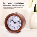 Solid Wood Silent Snooze Alarm Clock with Pointer(Square Wood Color)