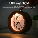 Solid Wood Silent Snooze Alarm Clock with Pointer(Octagonal Dark)