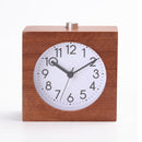 Solid Wood Silent Snooze Alarm Clock with Pointer(Square Dark)