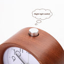 Solid Wood Silent Snooze Alarm Clock with Pointer(Square Dark)