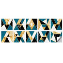 2 Sets Geometric Pattern Staircase Wall Tile Sticker Kitchen Stove Water And Oil Proof Stickers, Specification: M: 15x15cm(HT-017 Gold Blue)