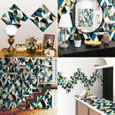 2 Sets Geometric Pattern Staircase Wall Tile Sticker Kitchen Stove Water And Oil Proof Stickers, Specification: M: 15x15cm(HT-016 Black Gold)