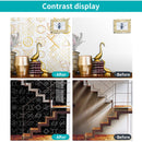 2 Sets Geometric Pattern Staircase Wall Tile Sticker Kitchen Stove Water And Oil Proof Stickers, Specification: M: 15x15cm(HT-013 Silver)