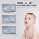 LED Electronic Clock Marble Sound Control Alarm Clock Middle Rectangular Black Pattern