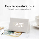 Mute Luminous Electronic Clock Wooden Sound Control Small Triangle Alarm Clock Wood Color White Light