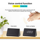 Mute Luminous Electronic Clock Wooden Sound Control Small Triangle Alarm Clock White Wood Red Light