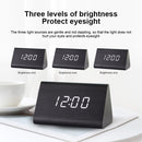 Mute Luminous Electronic Clock Wooden Sound Control Small Triangle Alarm Clock White Wood Red Light