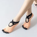 Professional Yoga Socks Non-Slip Five-Finger Split Toe Strap Ballet Dance Cotton Socks, Size: One Size(Rose Red)