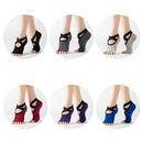 Lace Yoga Socks Non-Slip Five Finger Sports Cotton Socks Fashion Open Toe Dance Socks, Size: One Size(Red Wine)