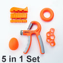 5 In 1 Counting Grip Device Fitness Adjustment Grip Device Finger Trainer Set(Orange)